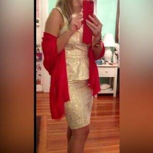 H&M Gold Jacquard Two-Piece Set – Blouse & Skir